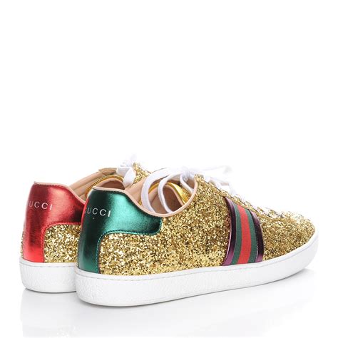 gucci glitter web sneakers gold